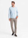 Ombre Clothing Pánský melanžový strukturovaný pletený svetr modrý Ombre Clothing