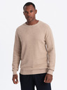 Ombre Clothing Pánský melanžový strukturovaný pletený svetr pískový Ombre Clothing