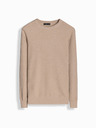 Ombre Clothing Pánský melanžový strukturovaný pletený svetr pískový Ombre Clothing