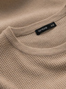 Ombre Clothing Pánský melanžový strukturovaný pletený svetr pískový Ombre Clothing