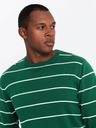 Ombre Clothing Pánský ležérní svetr s vodorovnými pruhy zelený Ombre Clothing