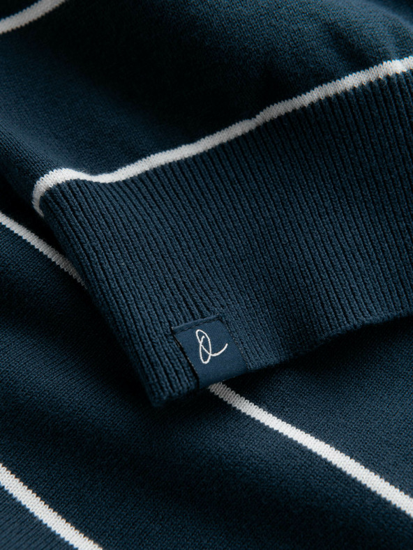 Ombre Clothing Pánský ležérní svetr s vodorovnými pruhy tmavě modrý Ombre Clothing