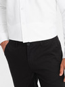 Ombre Clothing Pánské kalhoty REGULAR FIT chinos černé Ombre Clothing