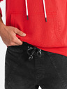 Ombre Clothing Pánské džínové tepláky s asymetrickým prošíváním černé Ombre Clothing