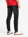 Ombre Clothing Pánské džínové tepláky s asymetrickým prošíváním černé Ombre Clothing