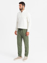 Ombre Clothing Pánské pletené tepláky s kapsami olivové Ombre Clothing