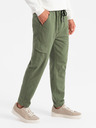 Ombre Clothing Pánské pletené tepláky s kapsami olivové Ombre Clothing