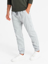 Ombre Clothing Pánské pletené tepláky se záhyby světle šedé Ombre Clothing