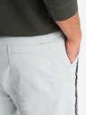 Ombre Clothing Pánské pletené tepláky se záhyby světle šedé Ombre Clothing