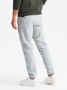 Ombre Clothing Pánské pletené tepláky se záhyby světle šedé Ombre Clothing