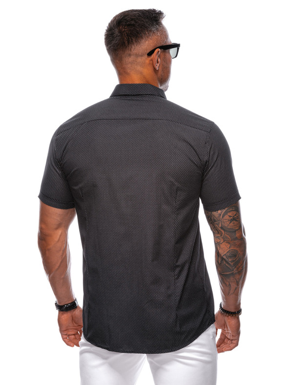 Edoti EDOTI Pánská košile s krátkým rukávem, černé