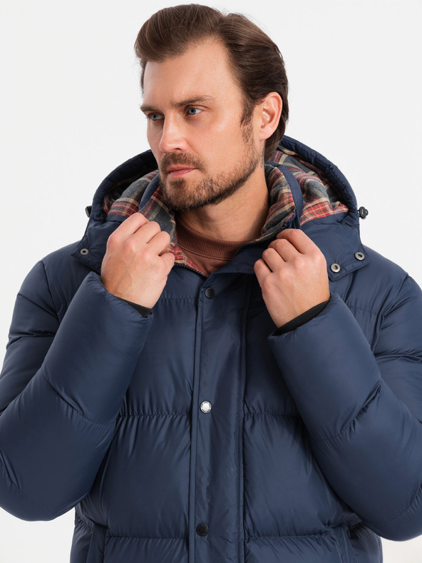 Ombre Clothing Pánská bunda s kostkovanou podšívkou Ombre Clothing