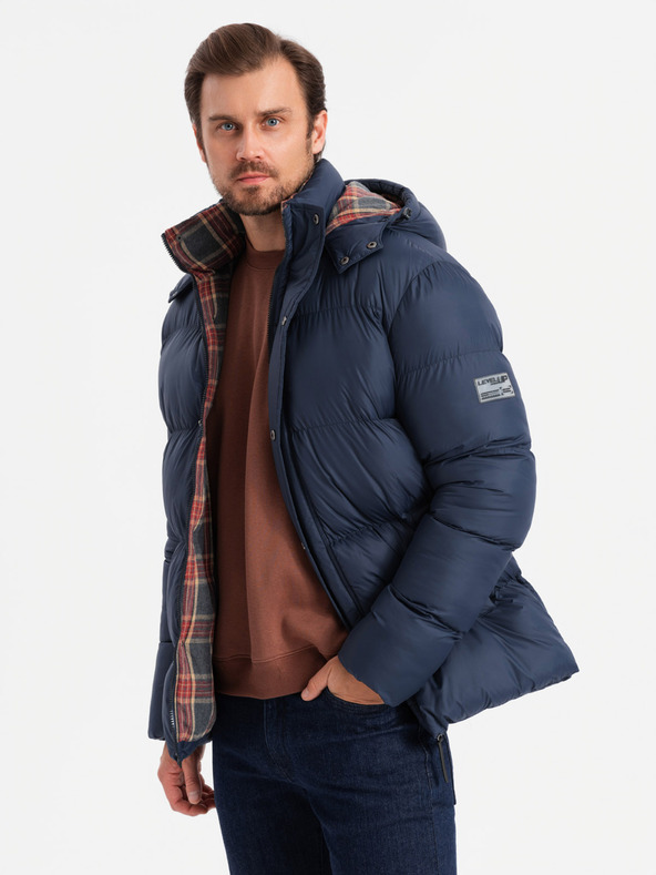 Ombre Clothing Pánská bunda s kostkovanou podšívkou Ombre Clothing