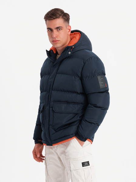 Ombre Clothing Pánská sportovní teplá bunda s dvojitou kapucí Ombre Clothing