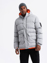 Ombre Clothing Pánská sportovní teplá bunda s dvojitou kapucí Ombre Clothing