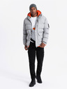 Ombre Clothing Pánská sportovní teplá bunda s dvojitou kapucí Ombre Clothing