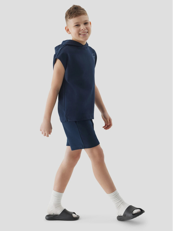 4F Chlapecká tepláková mikina bez rukávů s kapucí 4F