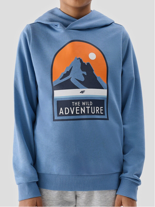 4F Chlapecká mikina s kapucí 4F - modrá