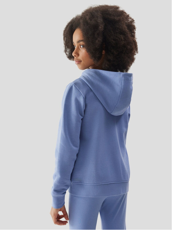 4F Dívčí tepláková rozepínací mikina s kapucí 4F - tmavě modrá