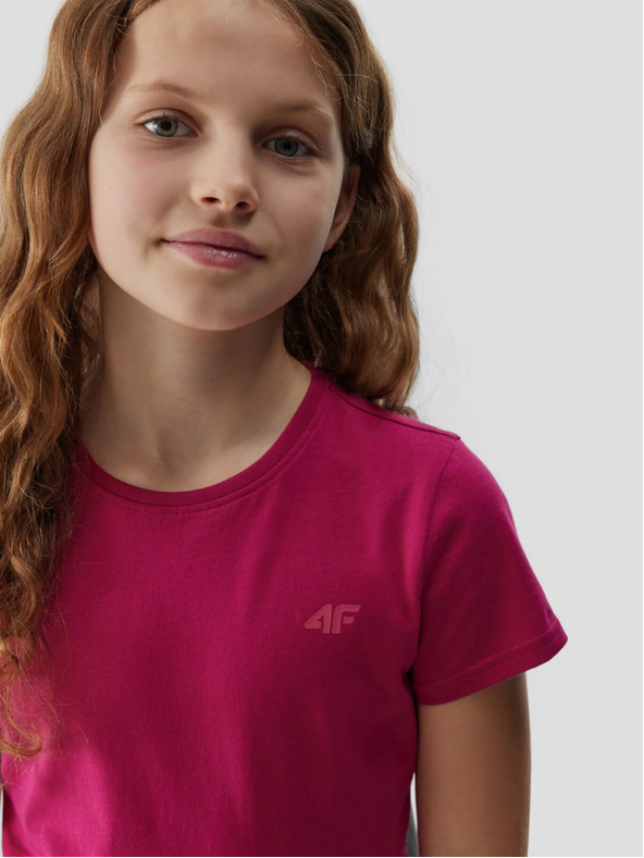 4F Dívčí hladké tričko 4F - růžové