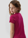 4F Dívčí hladké tričko 4F - růžové