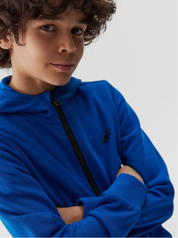 4F Chlapecká tepláková rozepínací mikina s kapucí 4F