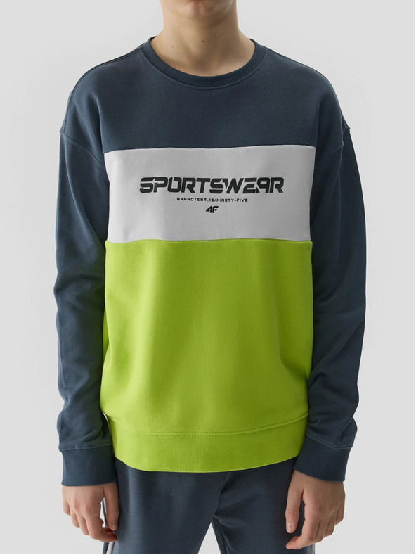 4F Chlapecká tepláková mikina bez zapínání a bez kapuce 4F