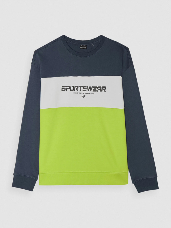 4F Chlapecká tepláková mikina bez zapínání a bez kapuce 4F