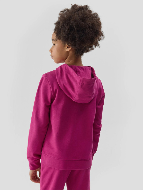 4F Dívčí tepláková rozepínací mikina s kapucí 4F