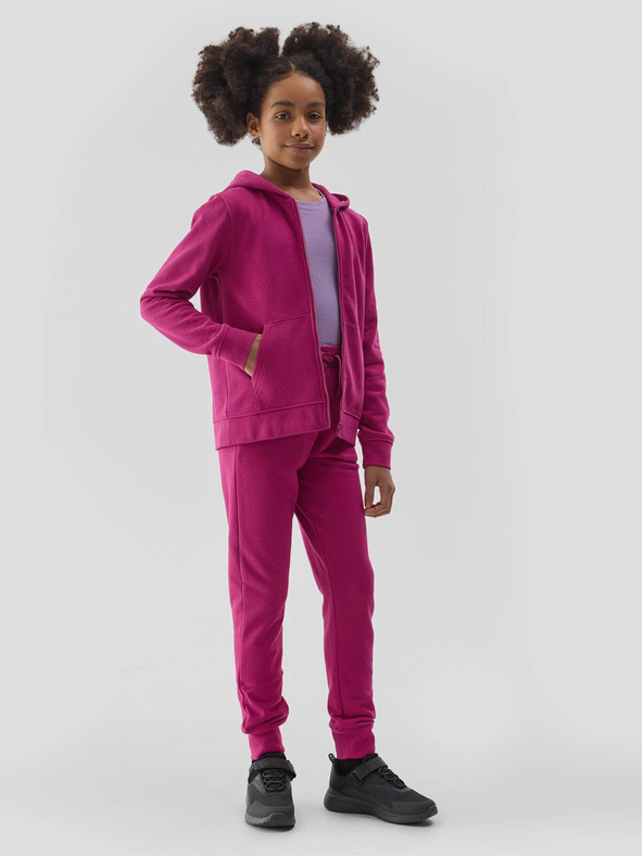 4F Dívčí tepláková rozepínací mikina s kapucí 4F