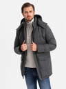Ombre Clothing Pánská dlouhá teplá bunda parka s vlnou Ombre Clothing