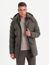 Ombre Clothing Pánská dlouhá teplá bunda parka s vlnou Ombre Clothing