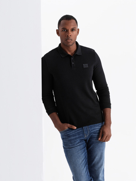 Ombre Clothing Pánské polo tričko s dlouhým rukávem Ombre Clothing