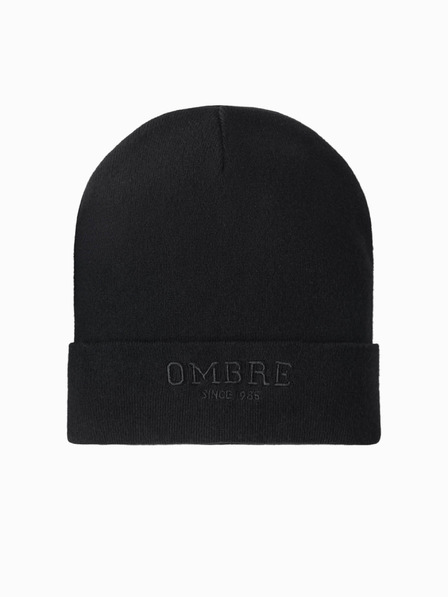 Ombre Clothing Pánská pletená čepice s vyšitým nápisem  Ombre Clothing
