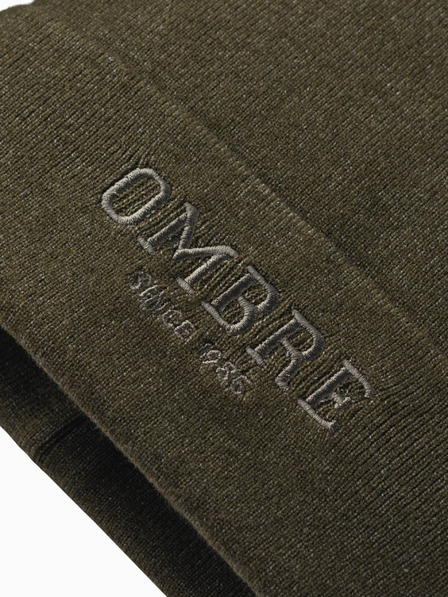 Ombre Clothing Pánská pletená čepice s vyšitým nápisem  Ombre Clothing