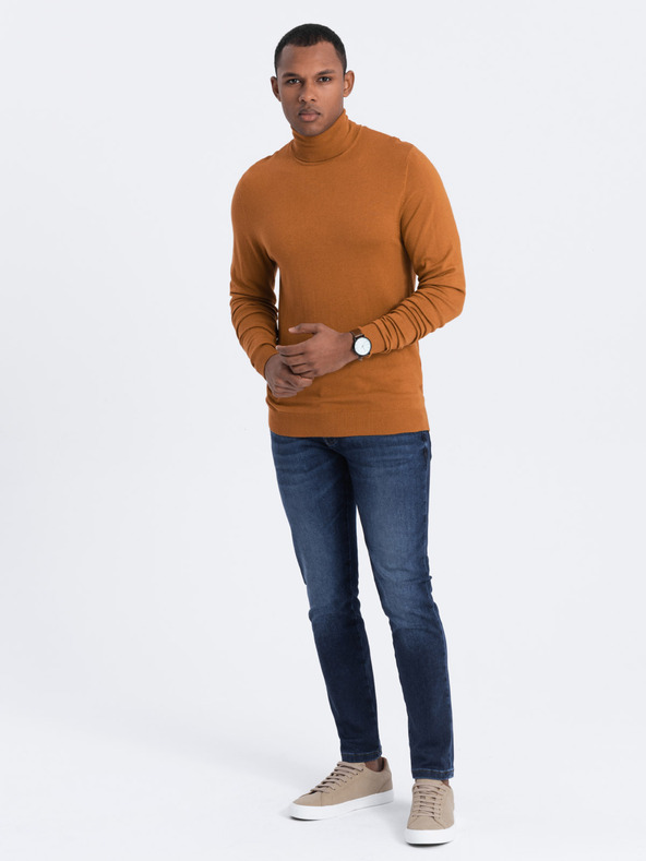 Ombre Clothing Pánský pletený jednobarevný rolák z viskózy Ombre Clothing