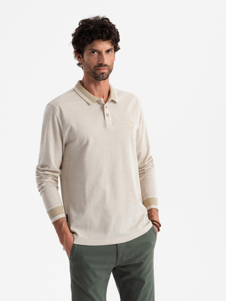 Ombre Clothing Pánské polo tričko s dlouhým rukávem Ombre Clothing