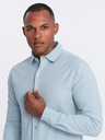 Ombre Clothing Pánská pletená slim košile s dlouhým rukávem Ombre Clothing