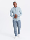 Ombre Clothing Pánská pletená slim košile s dlouhým rukávem Ombre Clothing