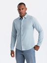 Ombre Clothing Pánská pletená slim košile s dlouhým rukávem Ombre Clothing