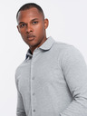 Ombre Clothing Pánská pletená slim košile s dlouhým rukávem Ombre Clothing