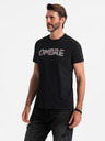 Ombre Clothing Pánské bavlněné tričko s jemnou výšivkou Ombre Clothing