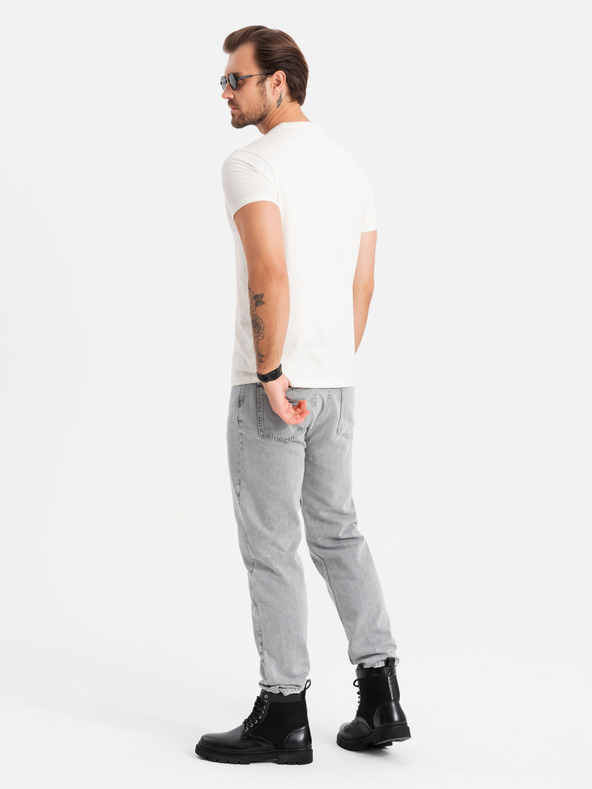 Ombre Clothing Pánské bavlněné tričko s jemnou výšivkou Ombre Clothing