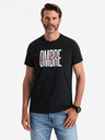 Ombre Clothing Pánské bavlněné tričko s jemnou výšivkou Ombre Clothing