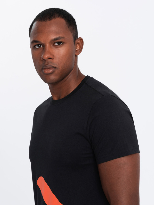 Ombre Clothing Pánské bavlněné tričko s jemnou výšivkou Ombre Clothing