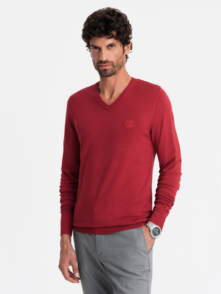 Ombre Clothing Elegantní pánský svetr BASIC s výstřihem do V Ombre Clothing