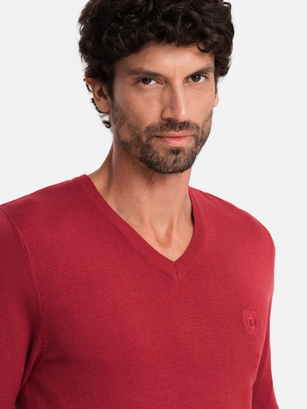 Ombre Clothing Elegantní pánský svetr BASIC s výstřihem do V Ombre Clothing
