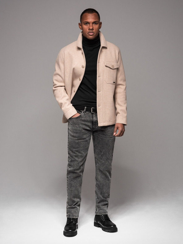 Ombre Clothing Pánské džínové kalhoty STRAIGHT LEG - černé V1 OM-PADP-0133 Ombre Clothing