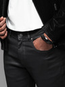 Ombre Clothing Pánské džínové kalhoty STRAIGHT LEG - černé V1 OM-PADP-0133 Ombre Clothing