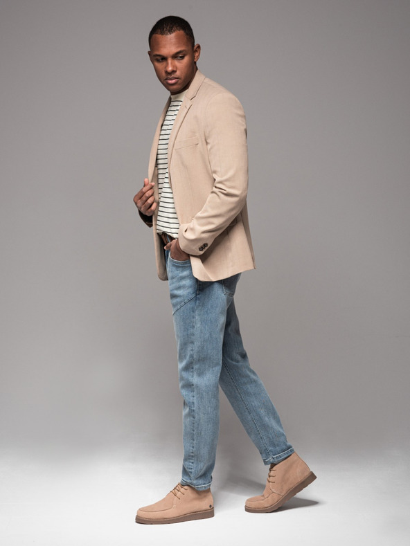 Ombre Clothing Pánské džínové kalhoty STRAIGHT LEG - černé V1 OM-PADP-0133 Ombre Clothing